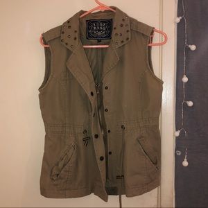 Light Wash Olive Green Vest